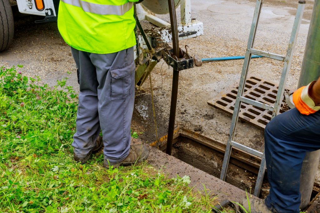 Sewer & Drain Services crew working on a sewer system