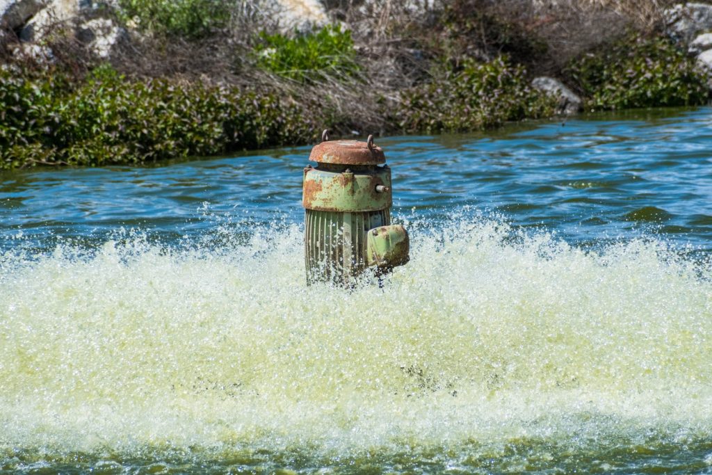 Pump filtering water